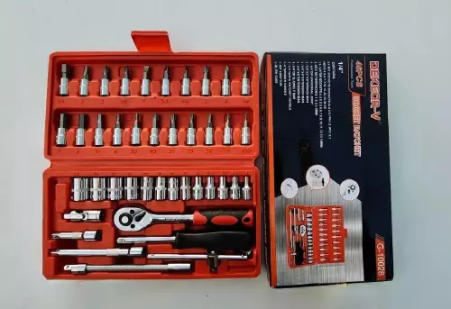 DEKECR-V 46 qismli asboblar to'plami - universal va professional vositalar